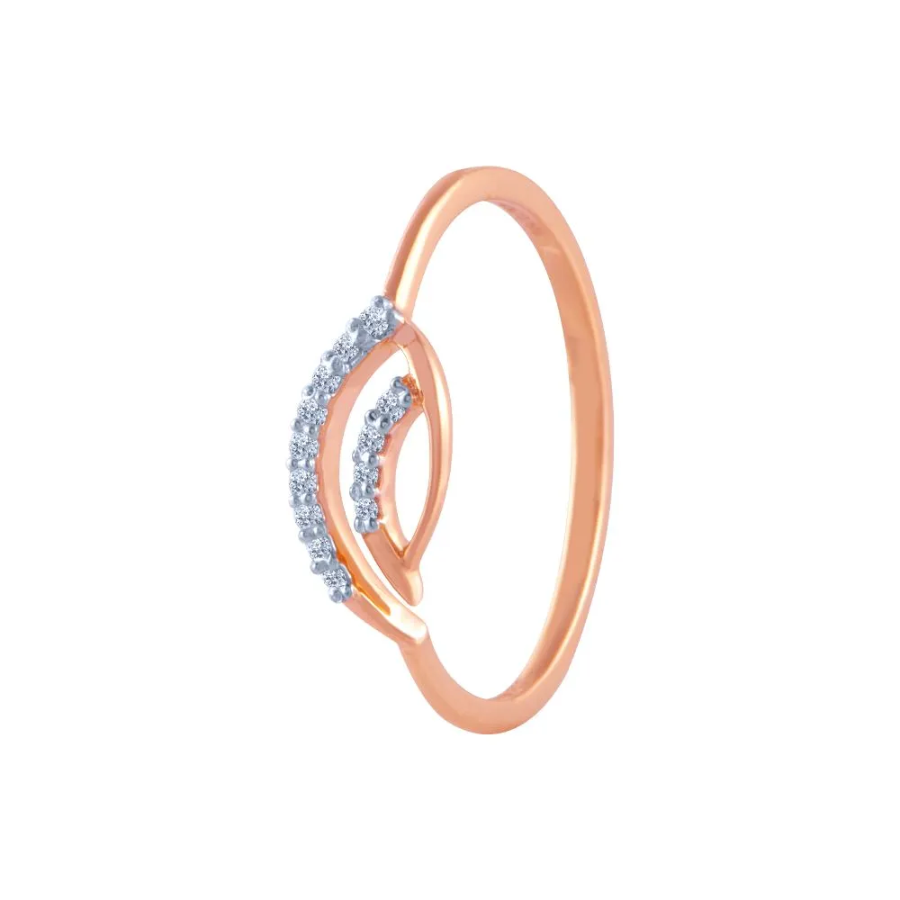 18k (750) Rose Gold And Diamond Ring For Women
