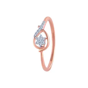 18k (750) Rose Gold And Diamond Ring For Women