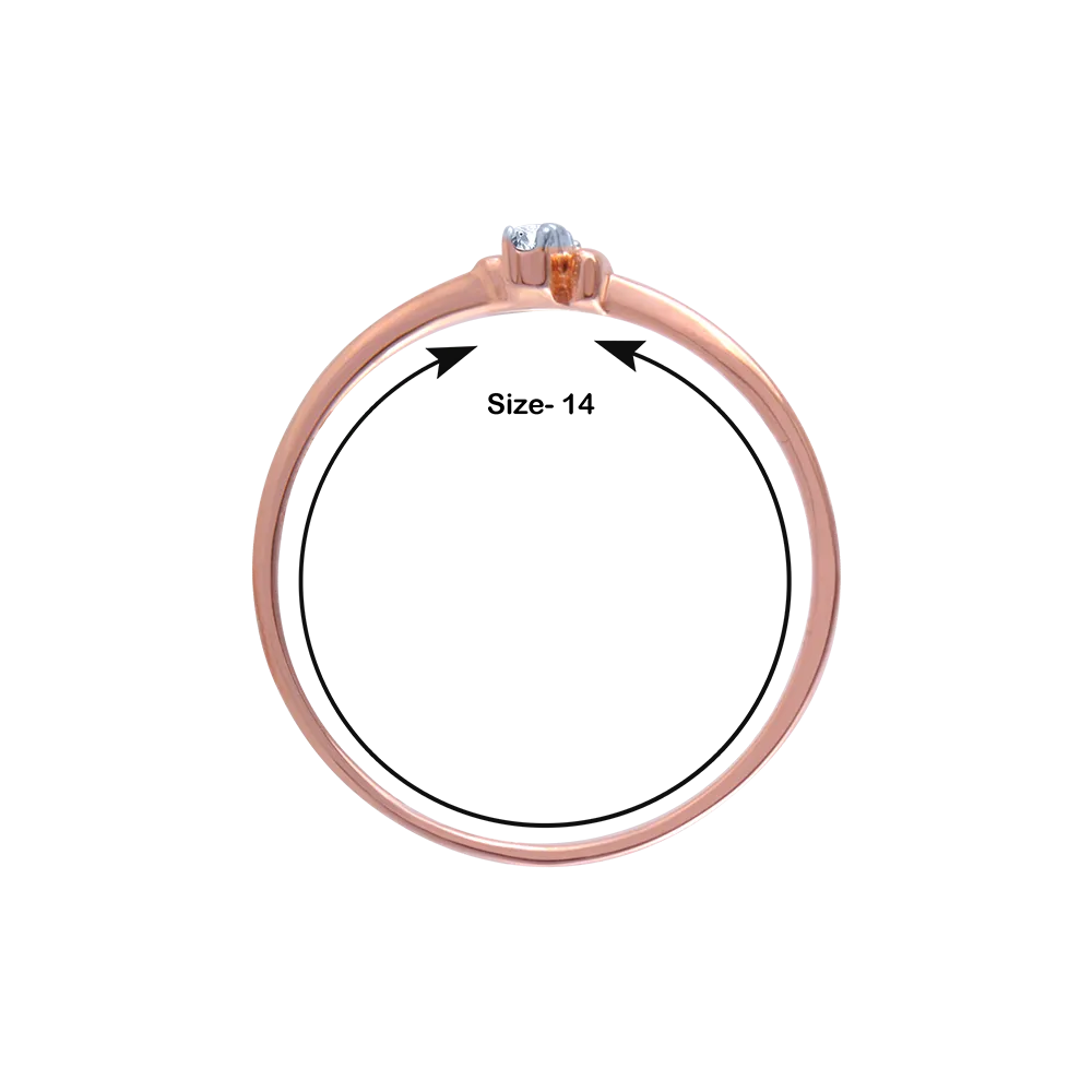 18k (750) Rose Gold And Diamond Ring For Women
