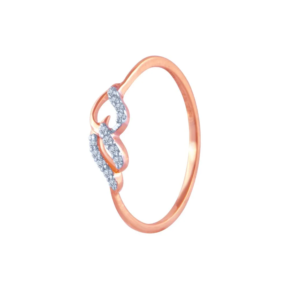 18k (750) Rose Gold And Diamond Ring For Women