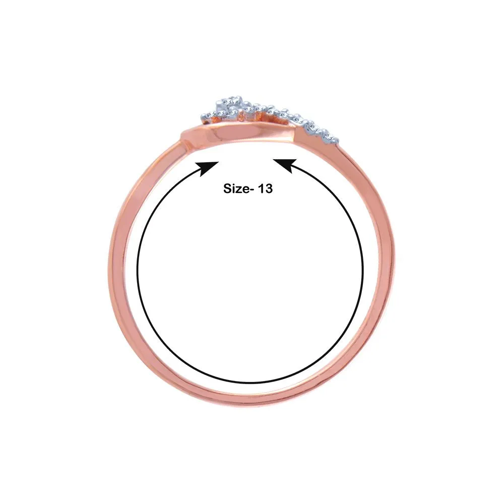 18k (750) Rose Gold And Diamond Ring For Women