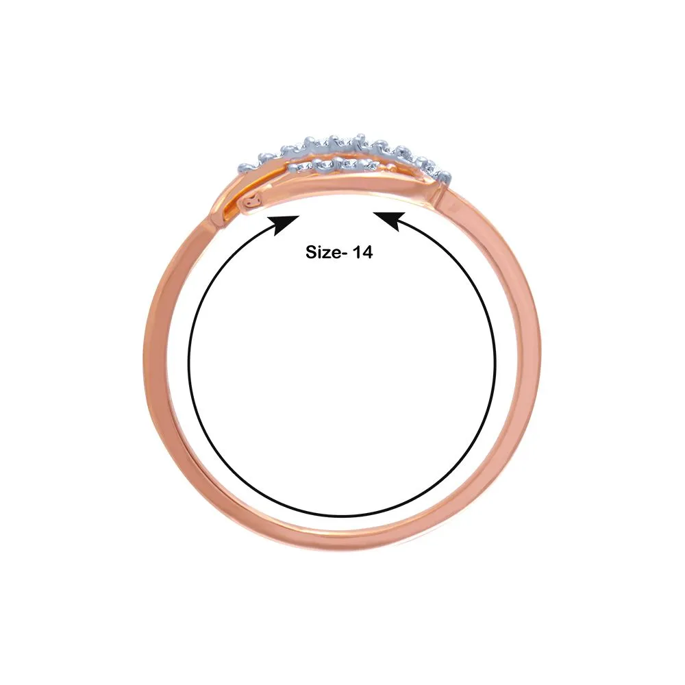 18k (750) Rose Gold And Diamond Ring For Women