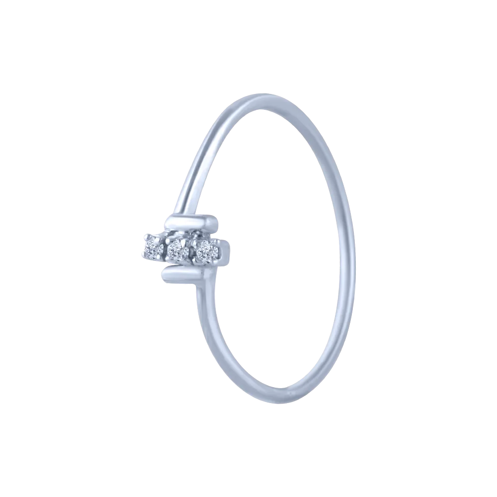 18k (750) White Gold And Diamond Ring For Women