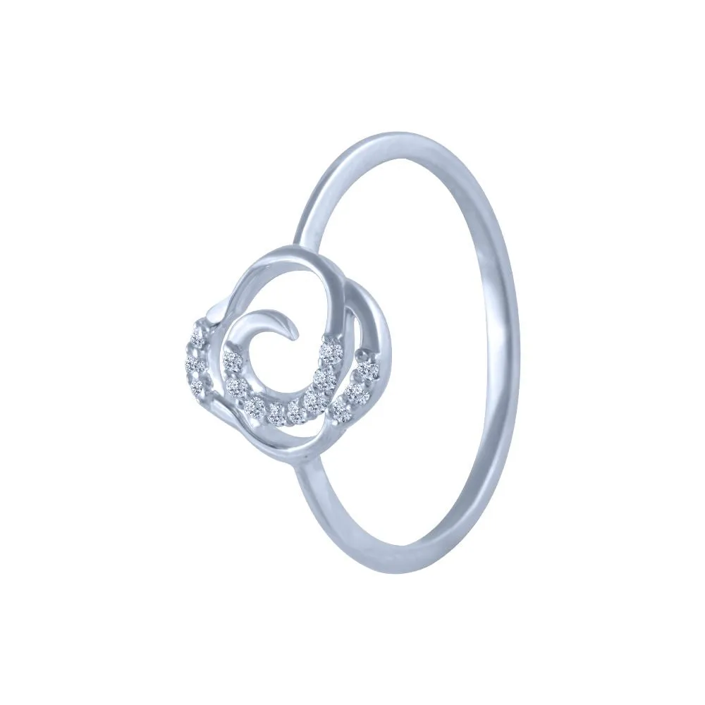 18k (750) White Gold And Diamond Ring For Women