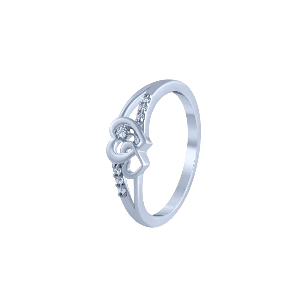 18k (750) White Gold And Diamond Ring For Women