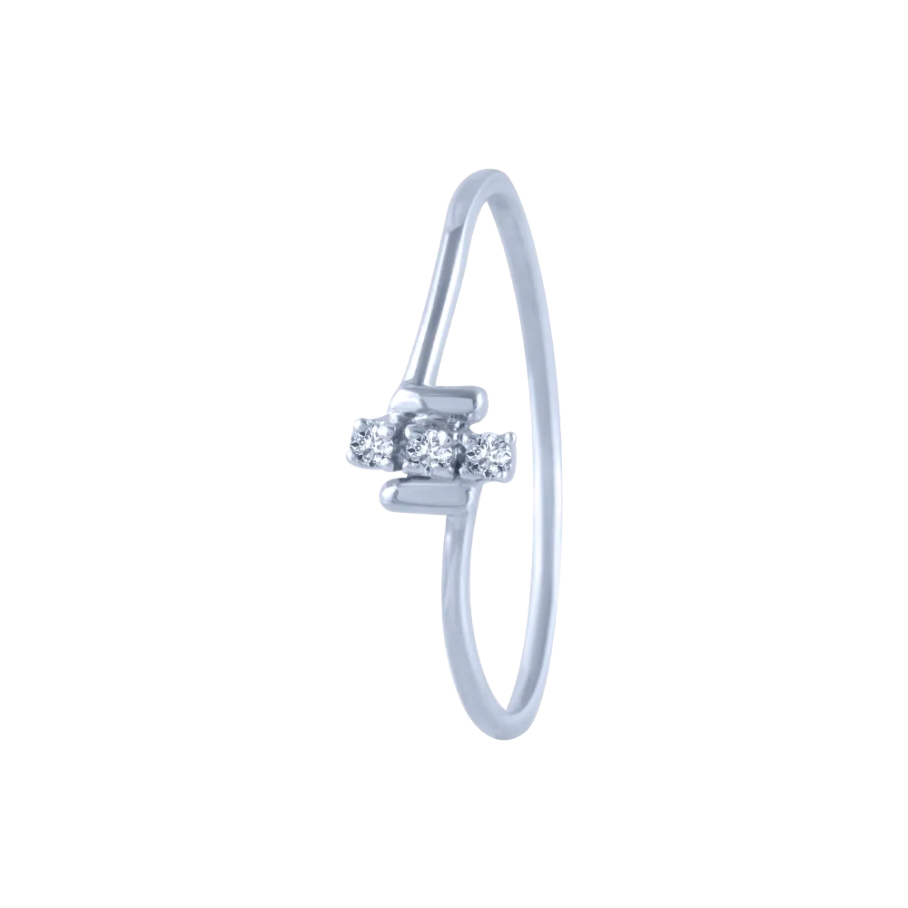 18k (750) White Gold And Diamond Ring For Women