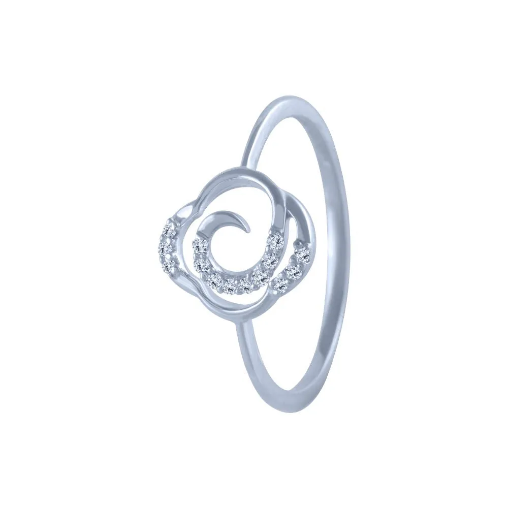 18k (750) White Gold And Diamond Ring For Women