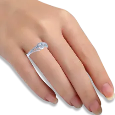 18k (750) White Gold And Diamond Ring For Women