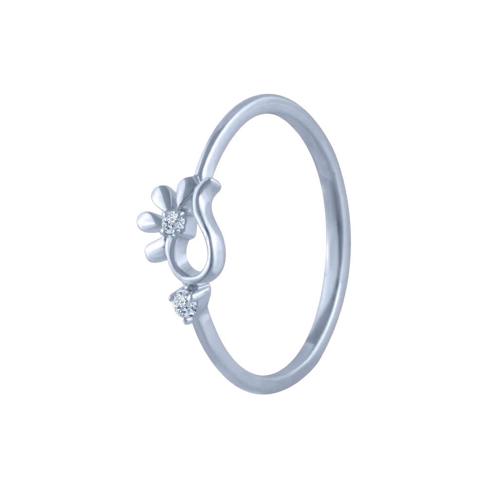 18k (750) White Gold And Diamond Ring For Women