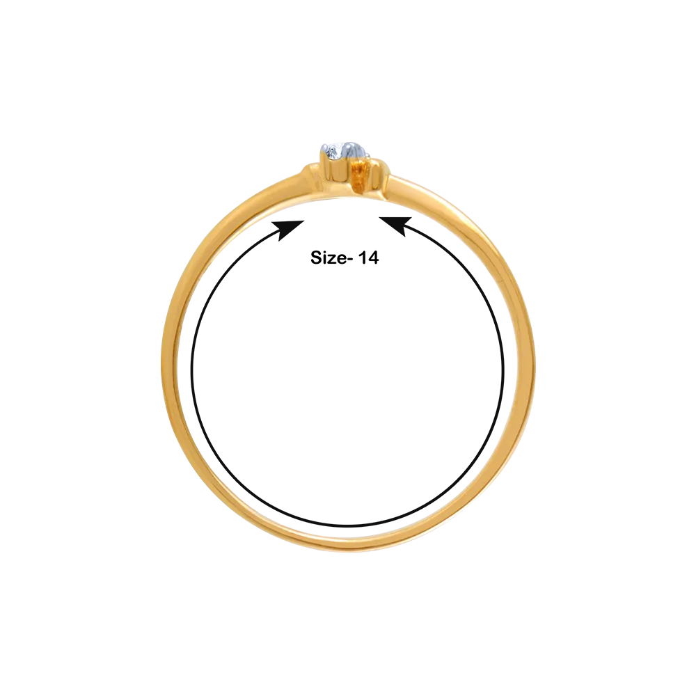 18k (750) Yellow Gold And Diamond Ring For Women