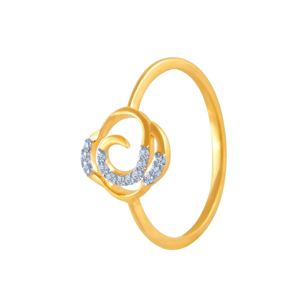 18k (750) Yellow Gold And Diamond Ring For Women