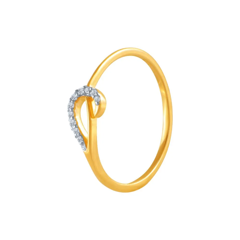 18k (750) Yellow Gold And Diamond Ring For Women