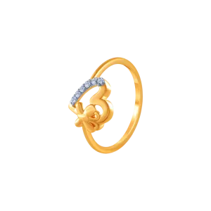 18k (750) Yellow Gold And Diamond Ring For Women