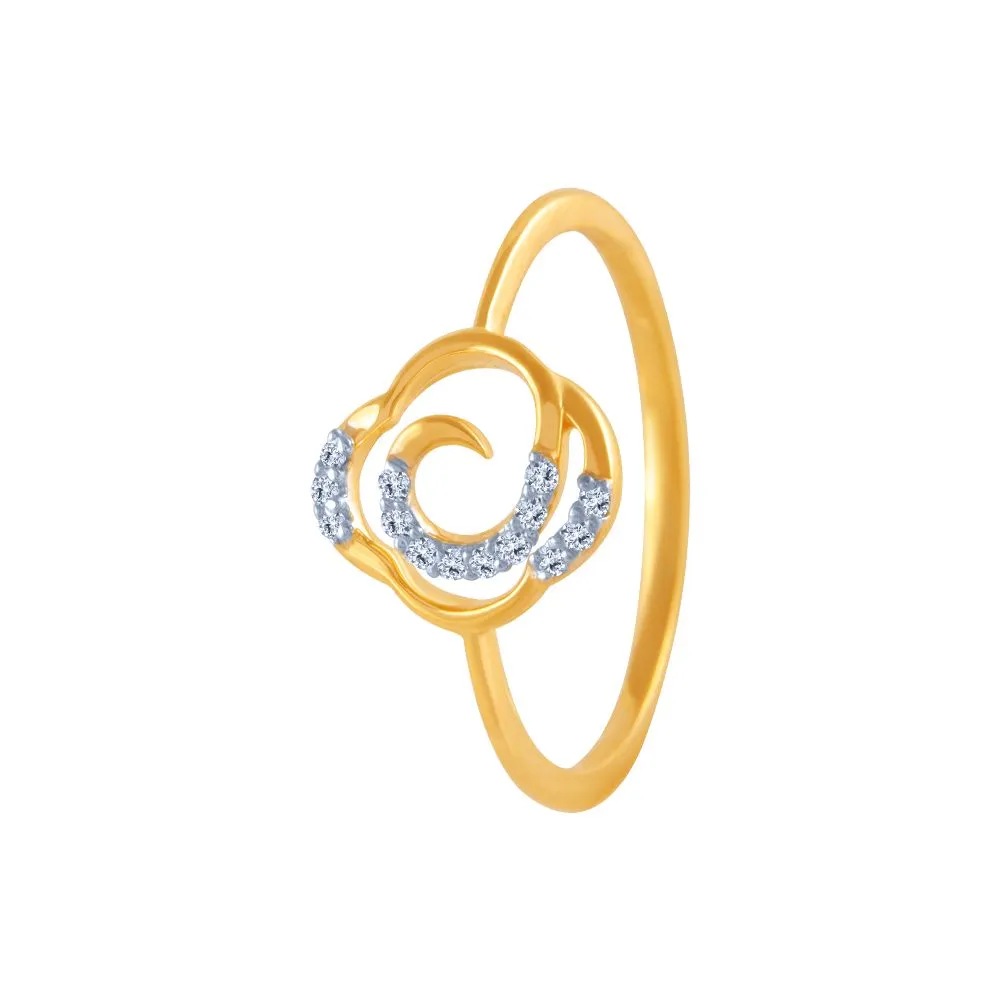 18k (750) Yellow Gold And Diamond Ring For Women