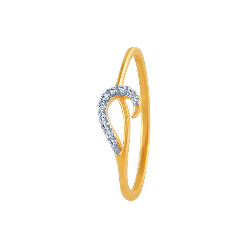 18k (750) Yellow Gold And Diamond Ring For Women