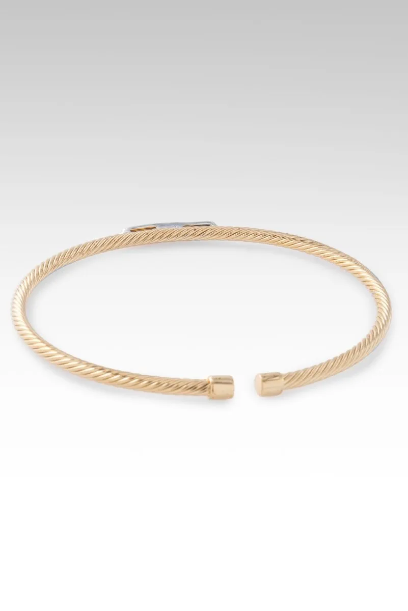 18K Gold Peace & Hope Cuff? in Rhodium Over Sterling Silver
