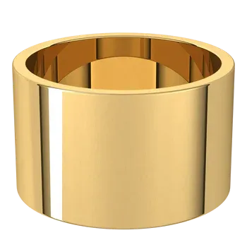 18K Yellow Gold 12 mm Standard Fit Flat Band