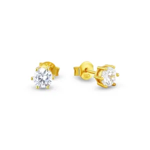 18k yellow gold earrings assembled with zirconium oxide
