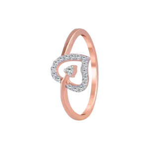 18KT (750) Rose Gold And Diamond Ring For Women