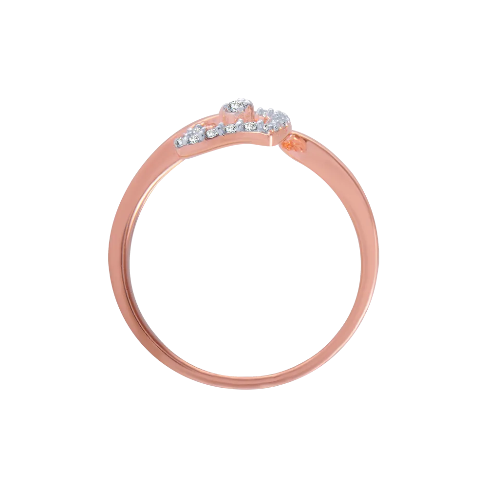 18KT (750) Rose Gold And Diamond Ring For Women
