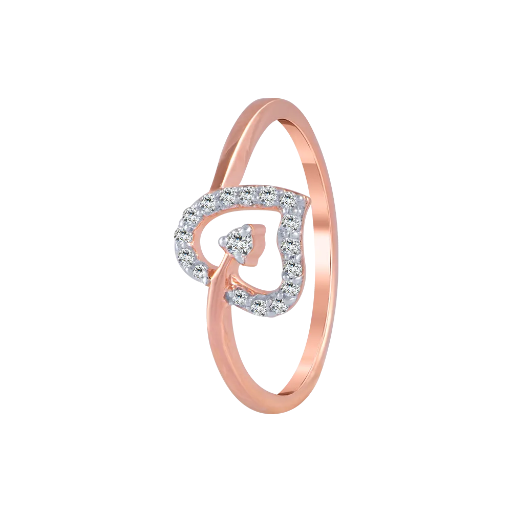 18KT (750) Rose Gold And Diamond Ring For Women