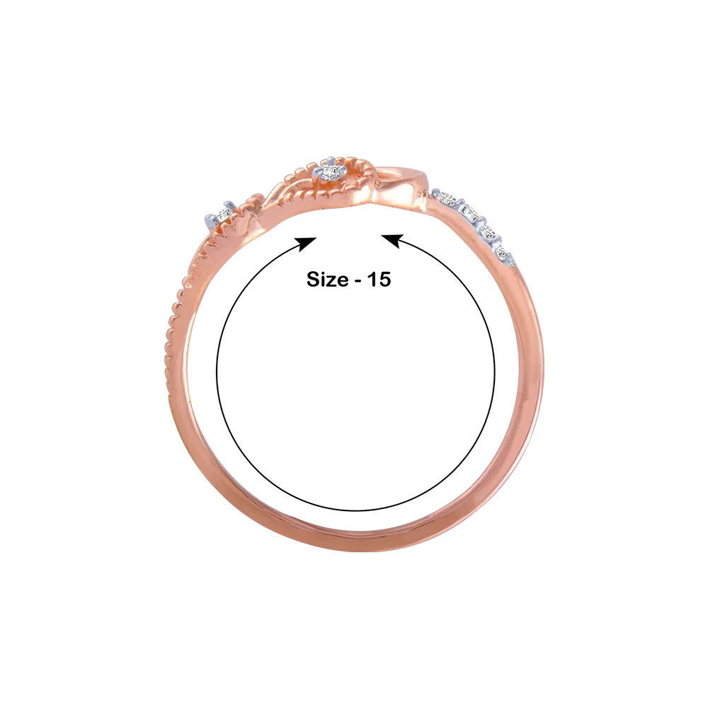 18KT (750) Rose Gold And Diamond Ring For Women