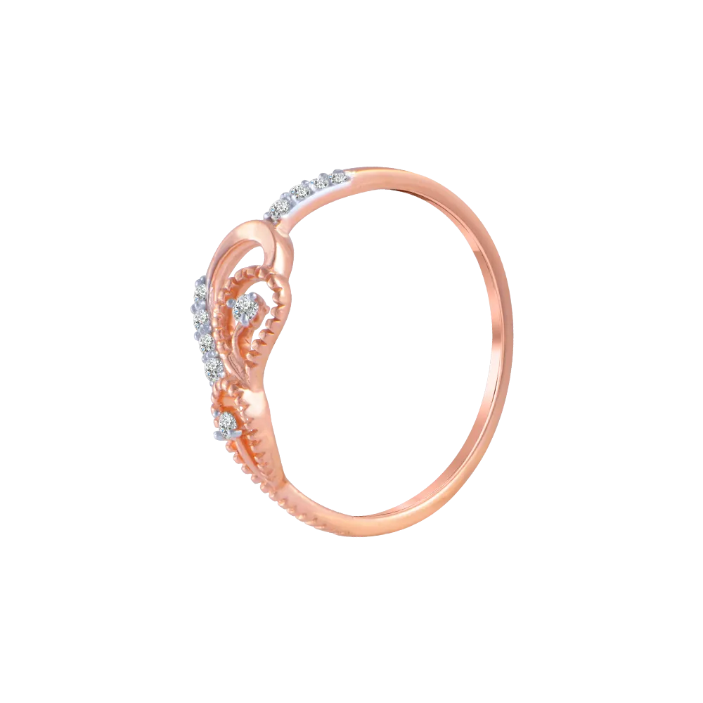 18KT (750) Rose Gold And Diamond Ring For Women