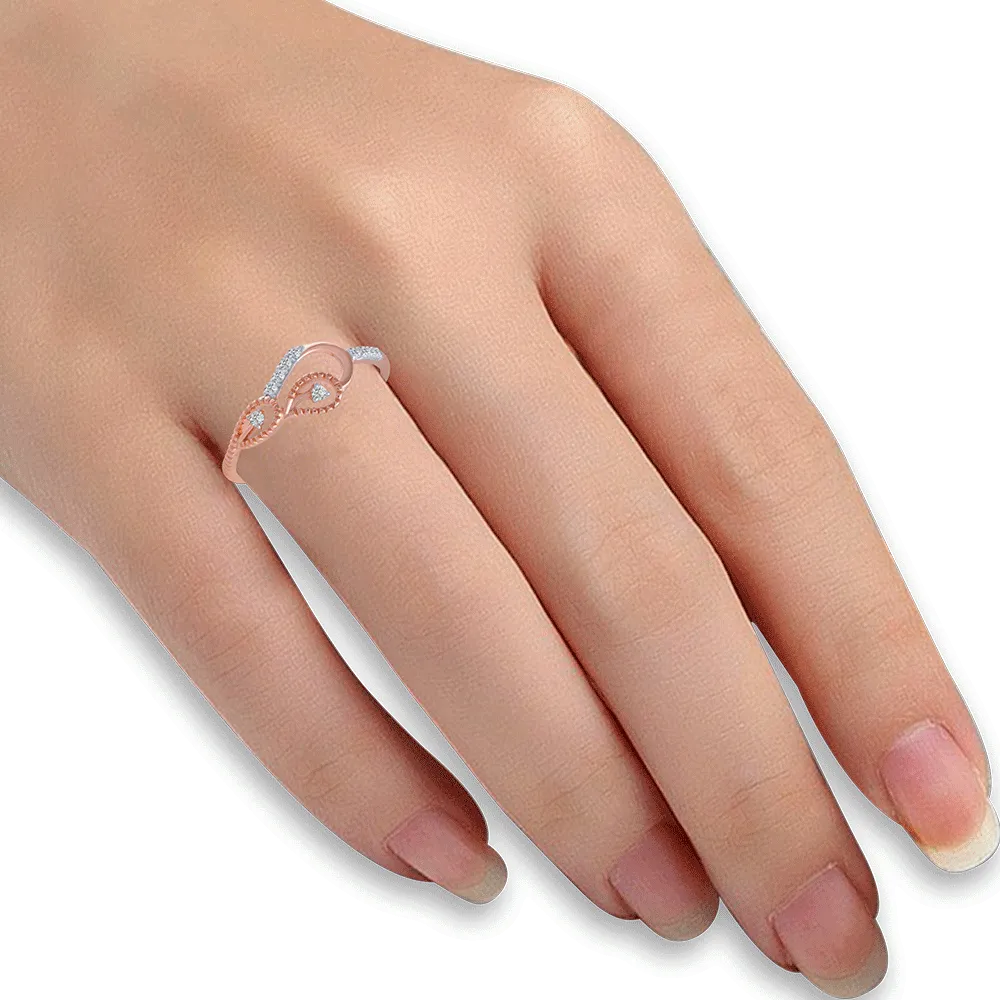18KT (750) Rose Gold And Diamond Ring For Women