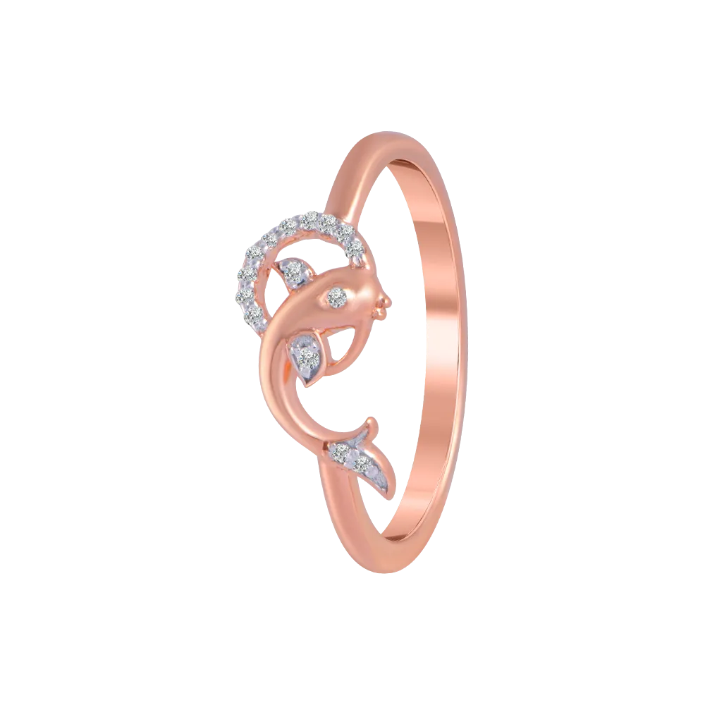 18KT (750) Rose Gold And Diamond Ring For Women