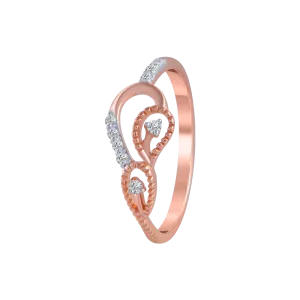 18KT (750) Rose Gold And Diamond Ring For Women