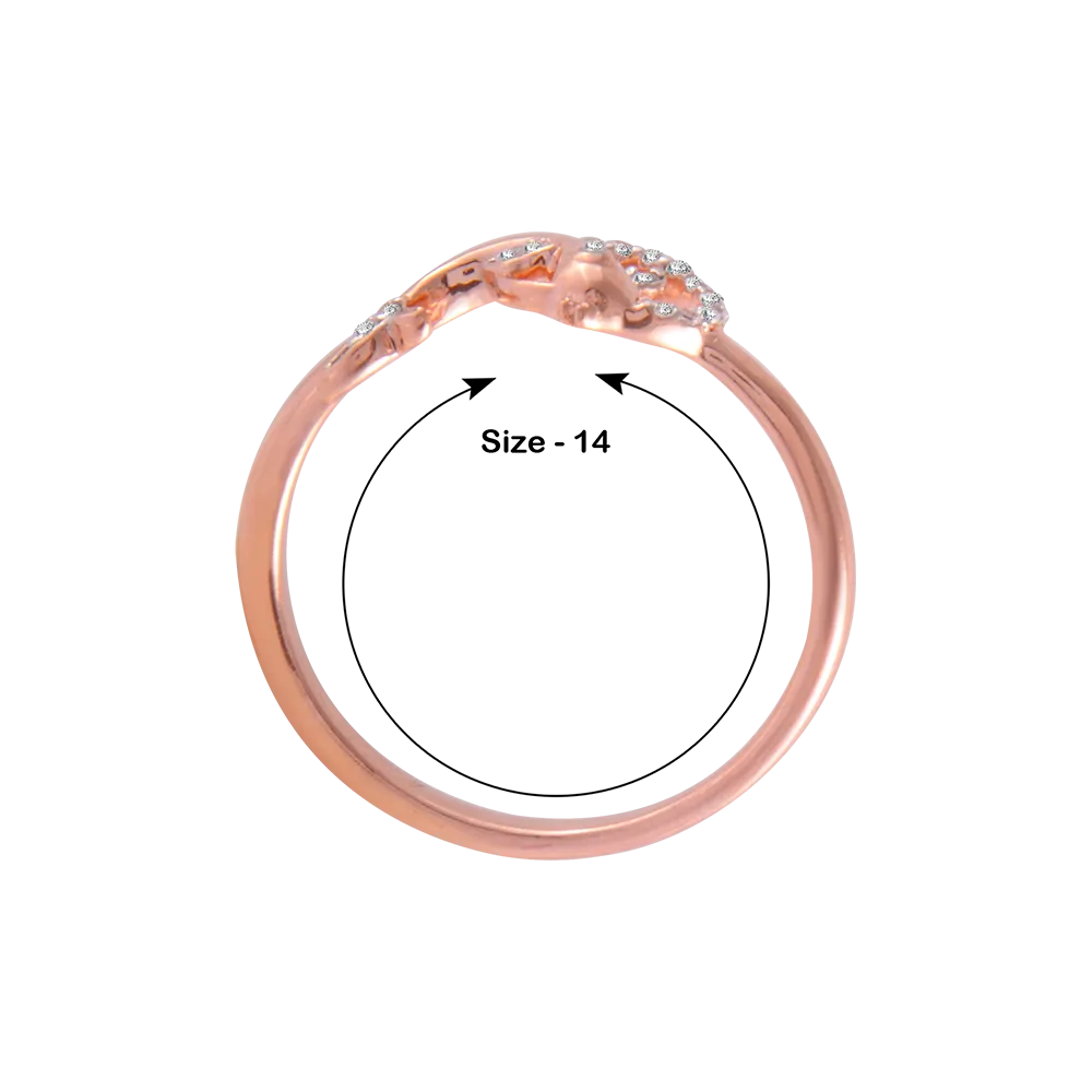 18KT (750) Rose Gold And Diamond Ring For Women