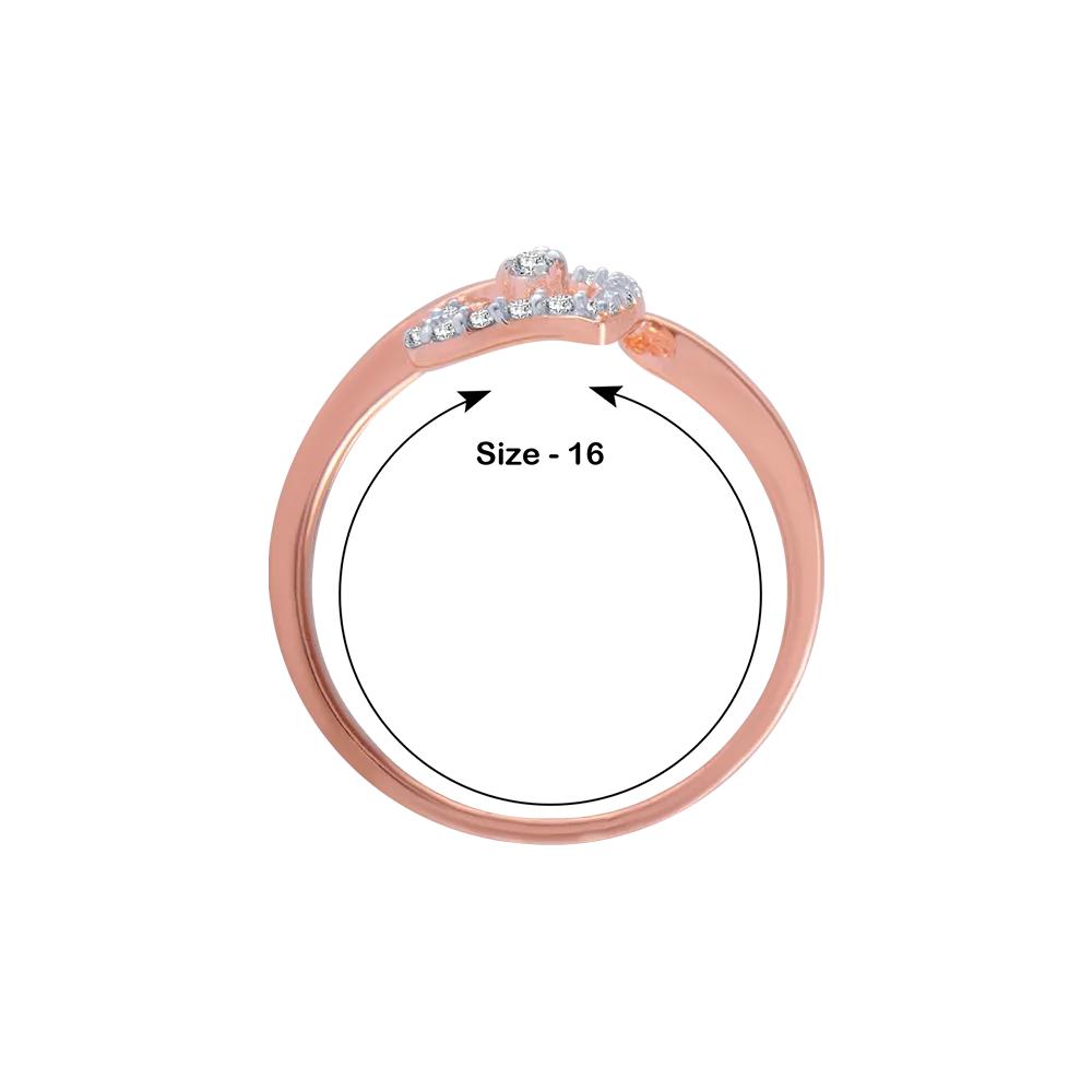 18KT (750) Rose Gold And Diamond Ring For Women