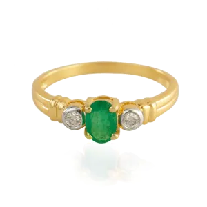 18KT (750) Yellow Gold And Diamond Ring For Women
