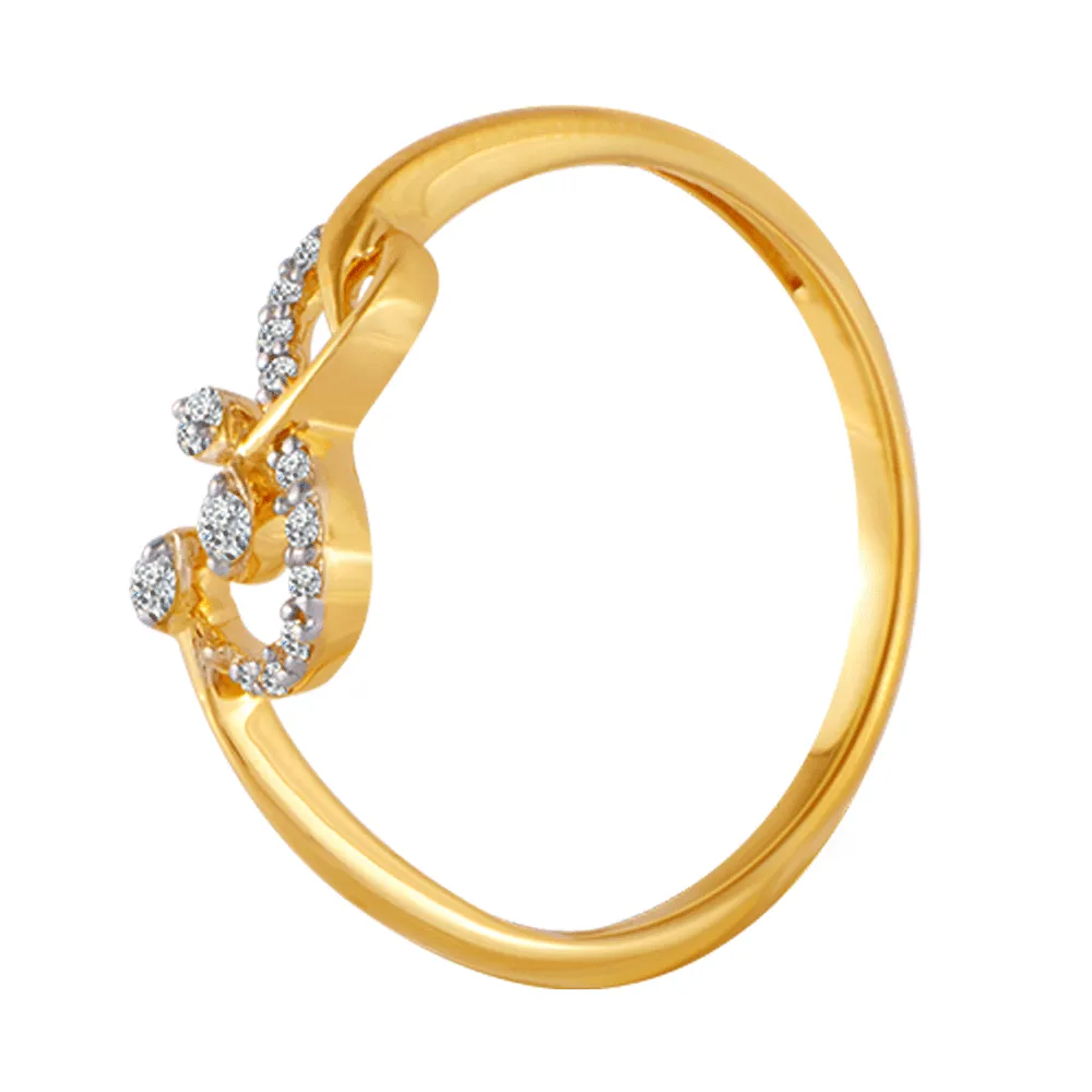 18KT (750) Yellow Gold And Diamond Ring For Women