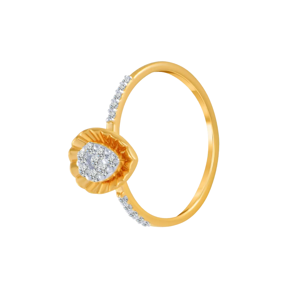 18KT (750) Yellow Gold And Diamond Ring For Women