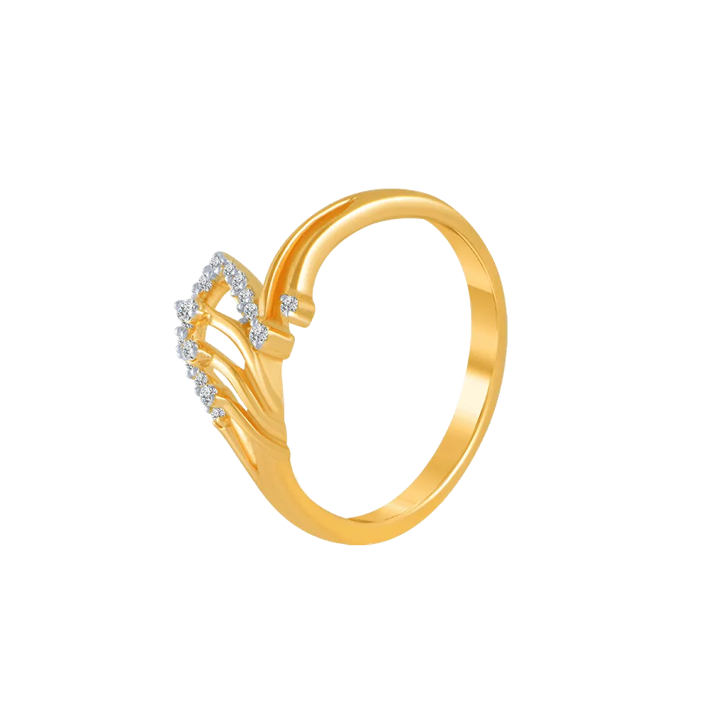 18KT (750) Yellow Gold And Diamond Ring For Women