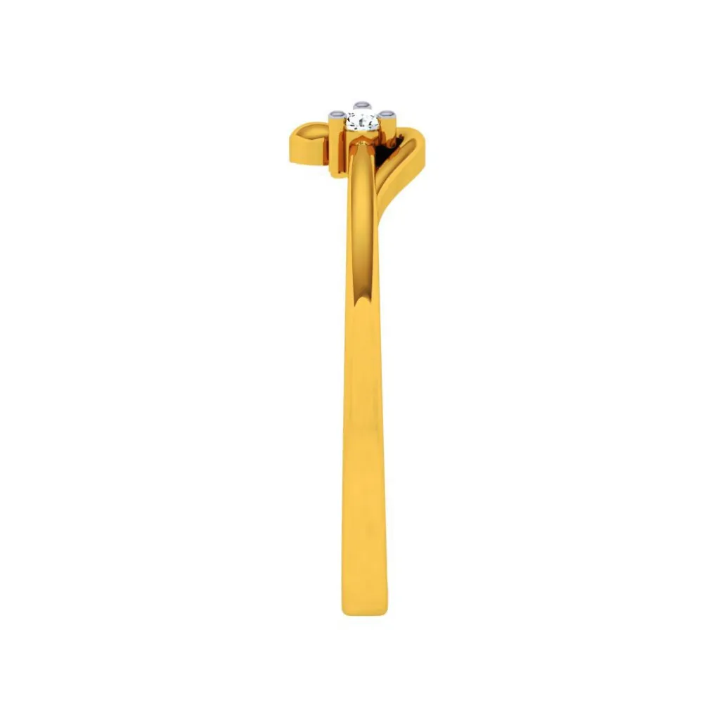 18KT (750) Yellow Gold And Diamond Ring For Women