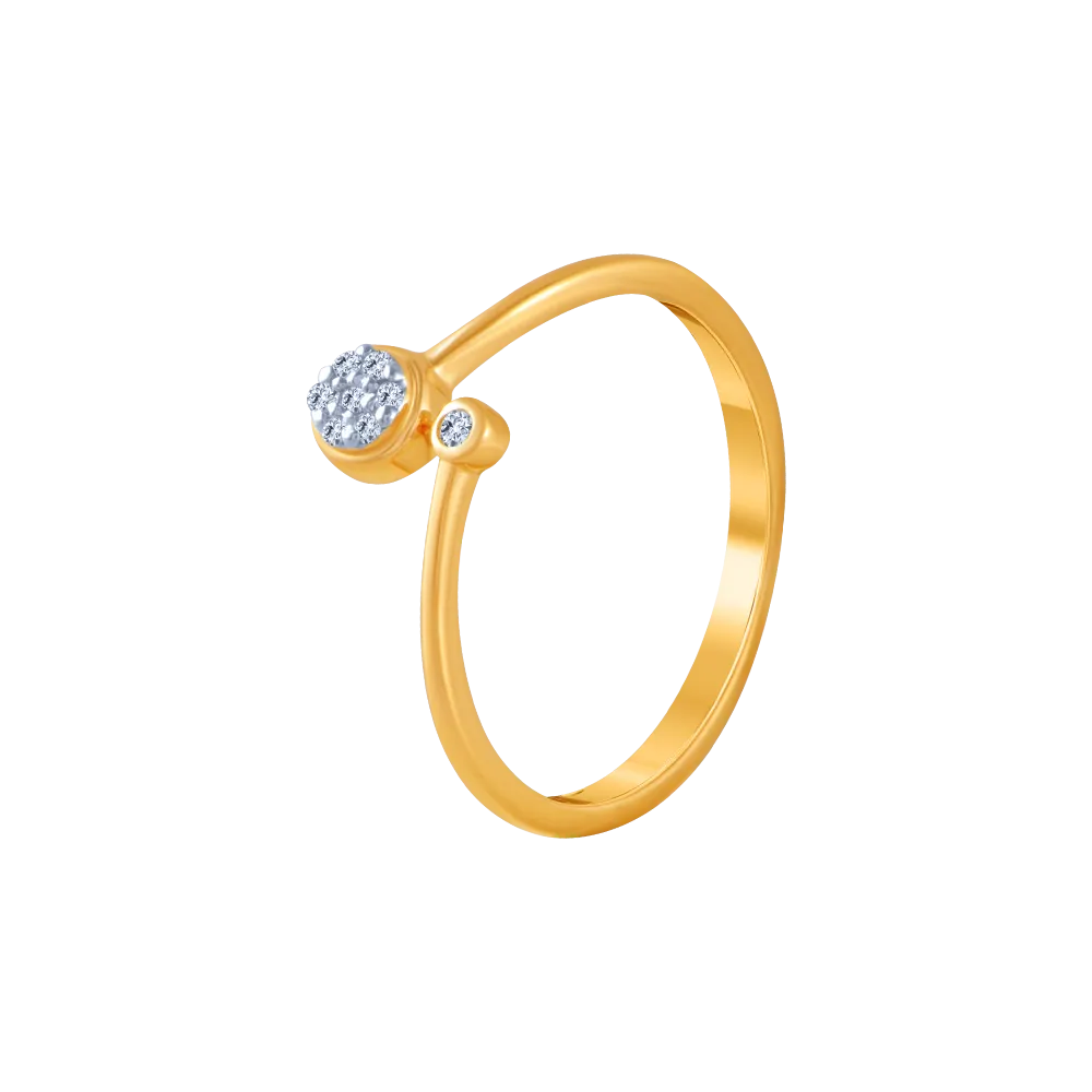 18KT (750) Yellow Gold And Diamond Ring For Women
