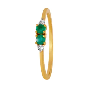 18KT (750) Yellow Gold And Diamond Ring For Women