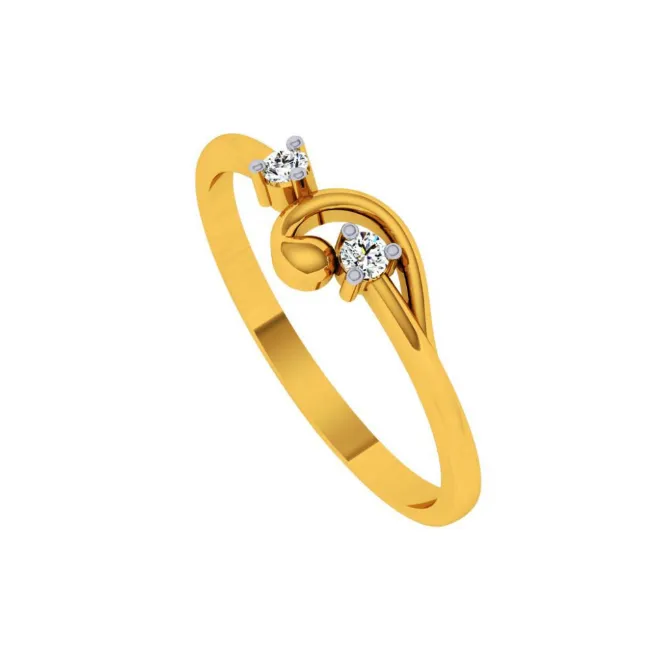 18KT (750) Yellow Gold And Diamond Ring For Women