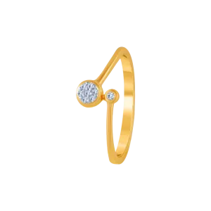 18KT (750) Yellow Gold And Diamond Ring For Women