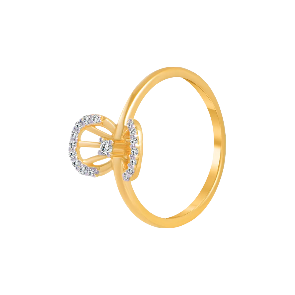 18KT (750) Yellow Gold And Diamond Ring For Women