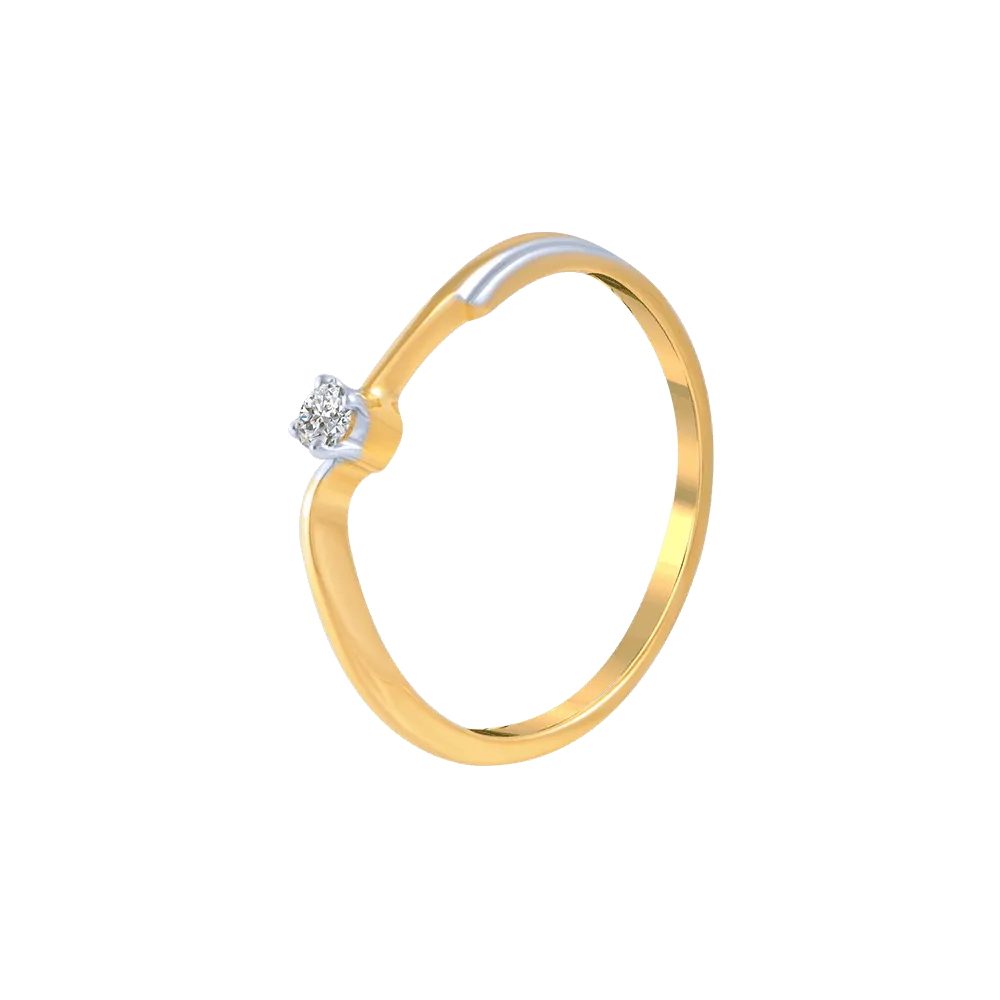 18KT (750) Yellow Gold And Diamond Ring For Women