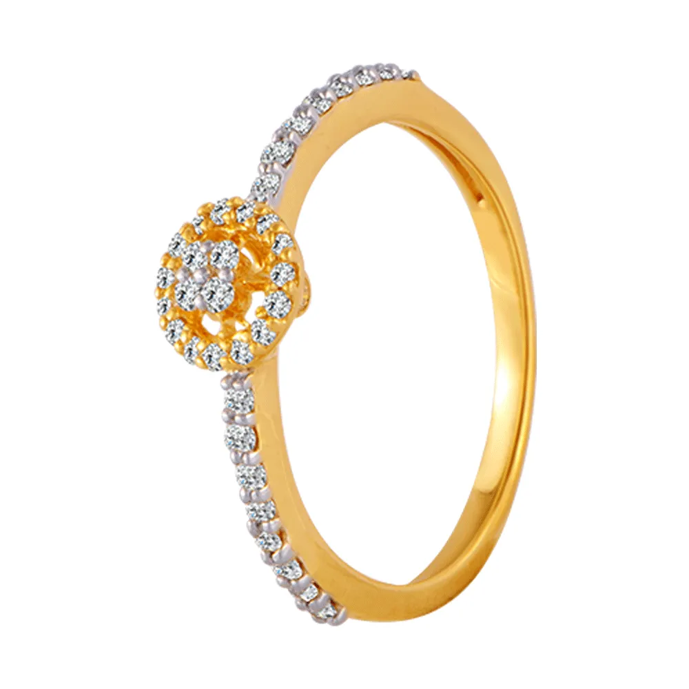 18KT (750) Yellow Gold And Diamond Ring For Women