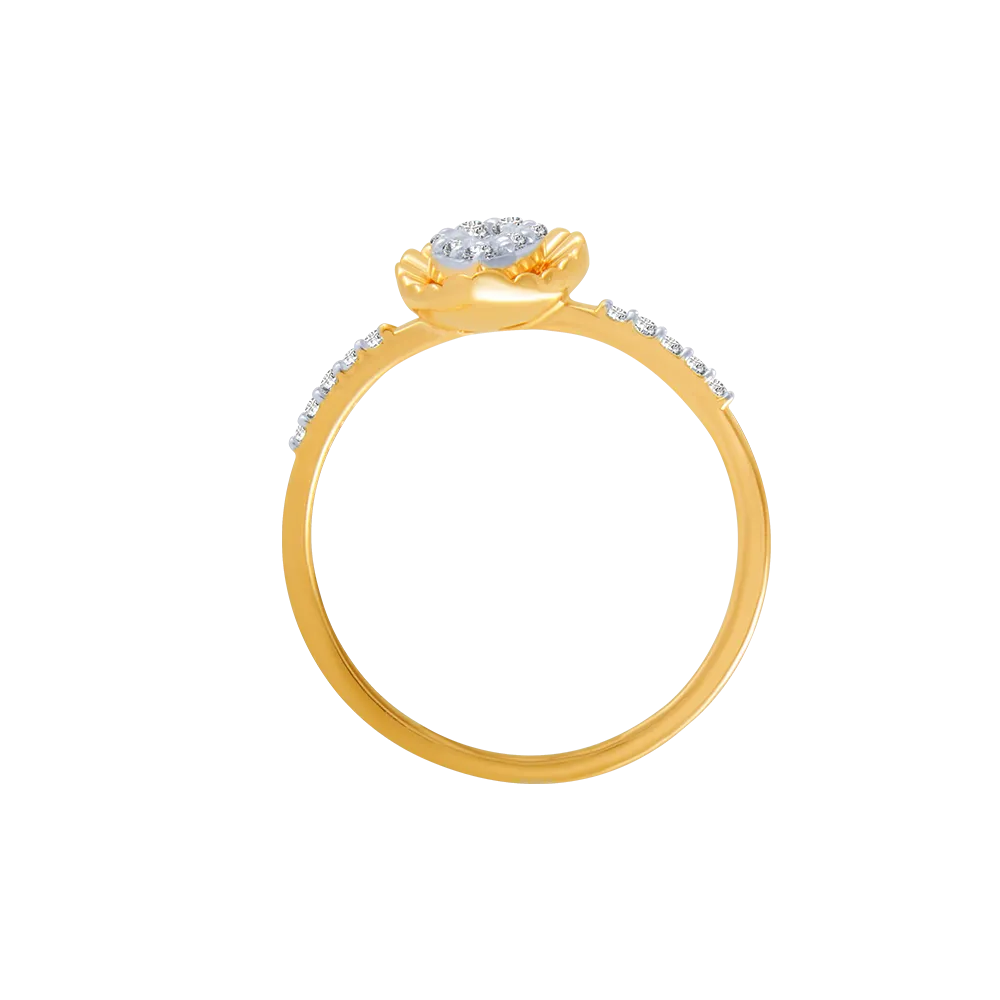 18KT (750) Yellow Gold And Diamond Ring For Women