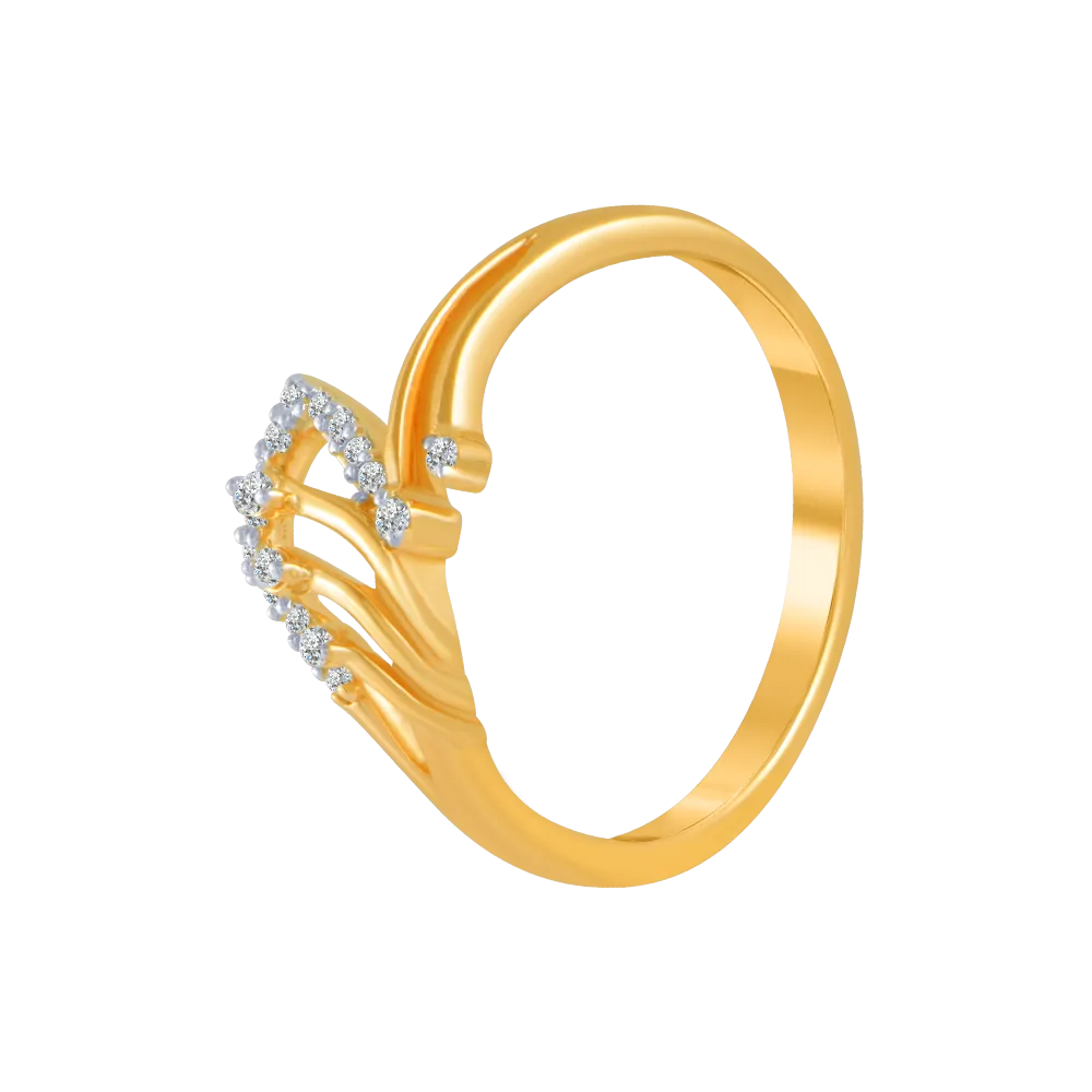 18KT (750) Yellow Gold And Diamond Ring For Women