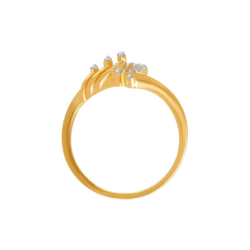 18KT (750) Yellow Gold And Diamond Ring For Women