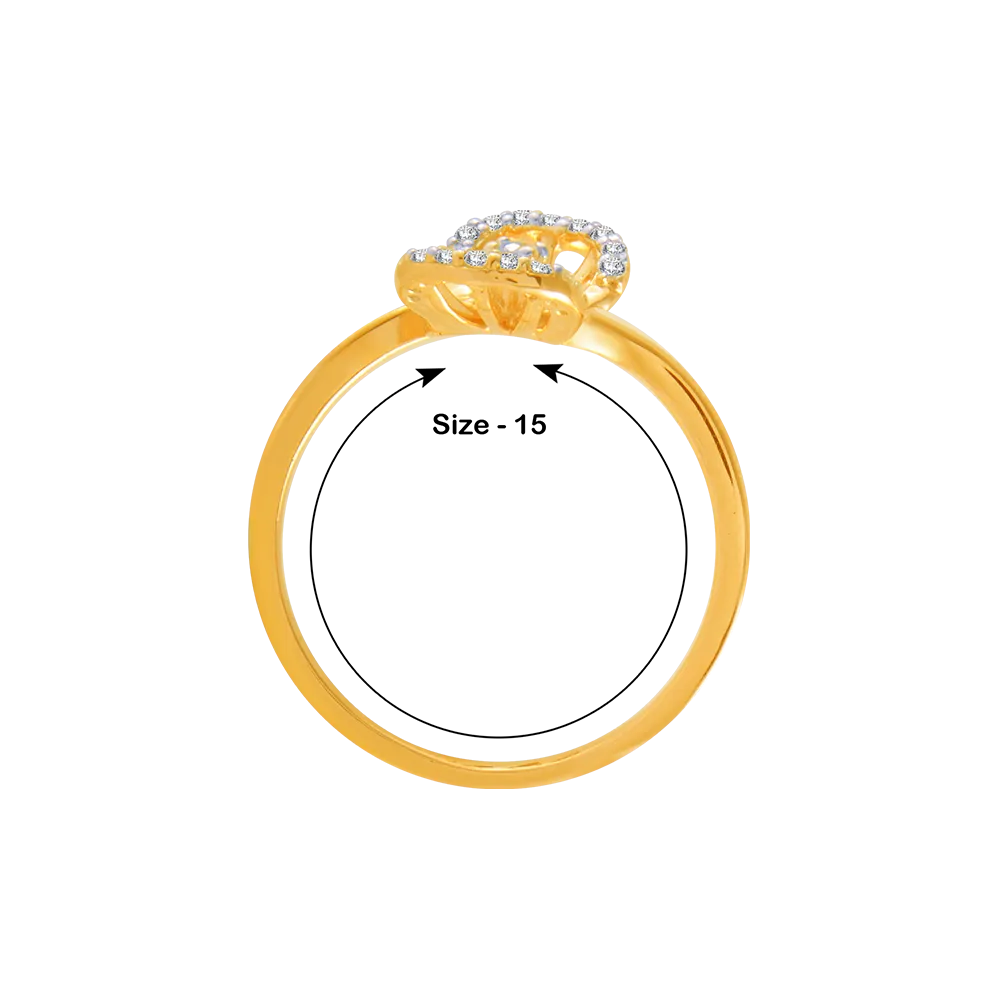 18KT (750) Yellow Gold And Diamond Ring For Women