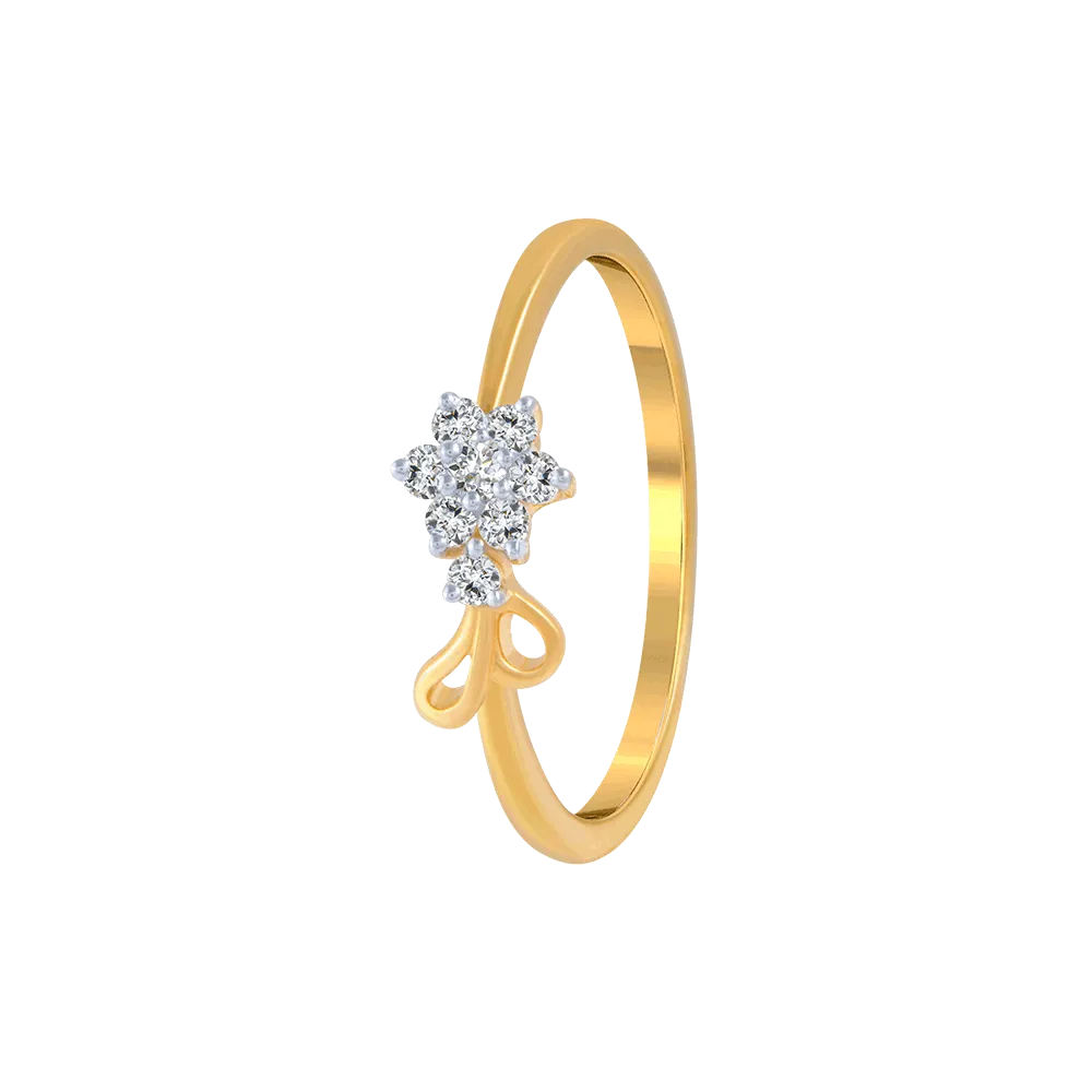 18KT (750) Yellow Gold And Diamond Ring For Women