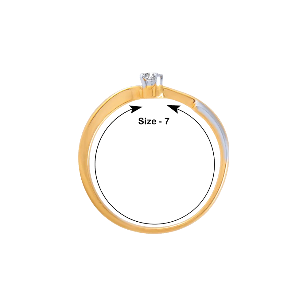 18KT (750) Yellow Gold And Diamond Ring For Women